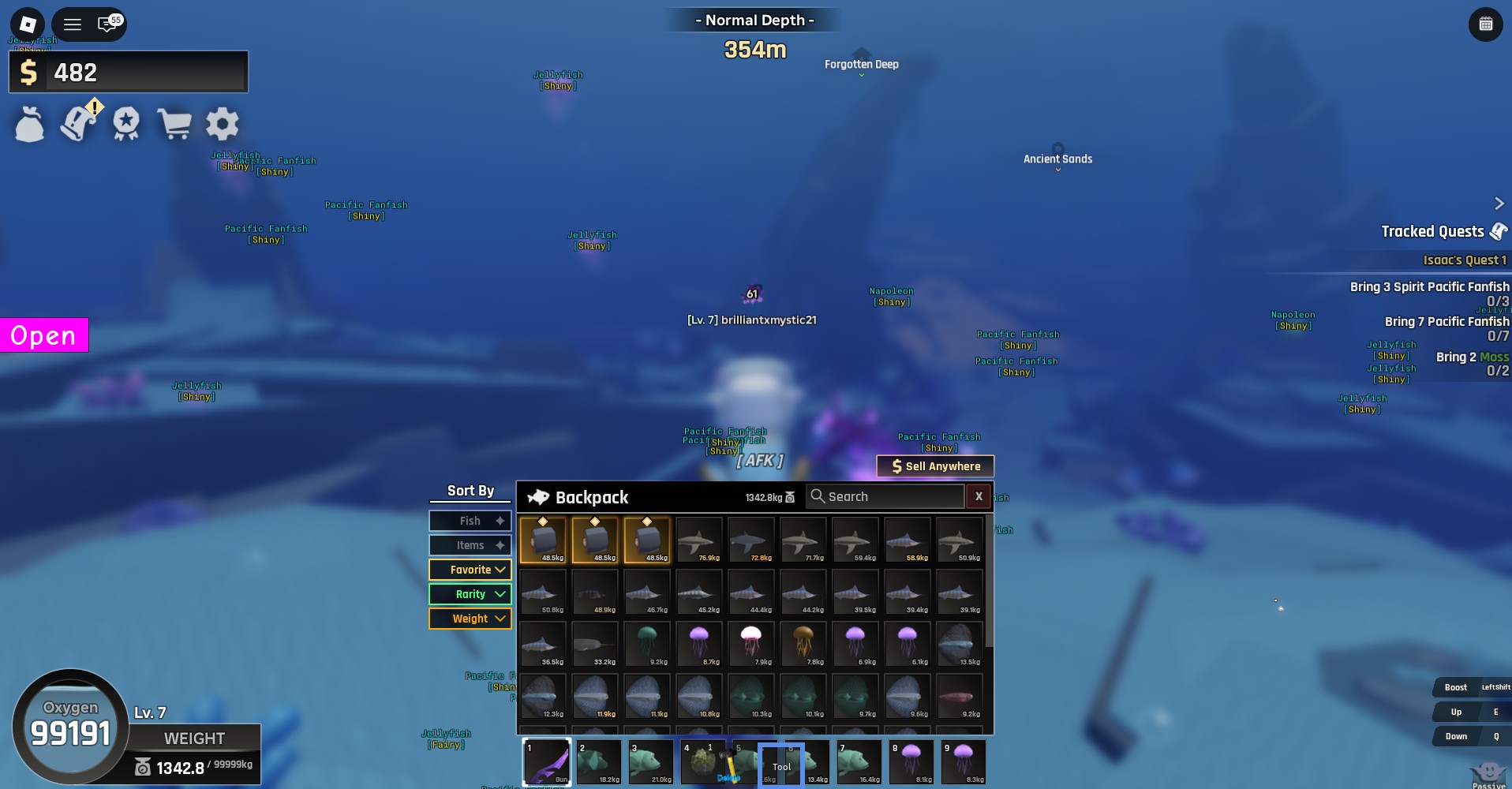 Abyss Script with Infinite Oxygen and ESP Features