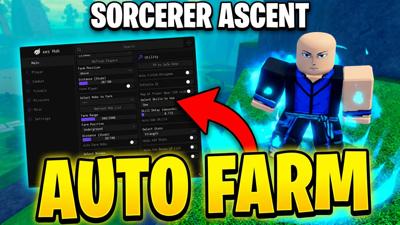 Sorcerer Ascent Script Roblox - Keyless, Auto Farm Script Thumbnail